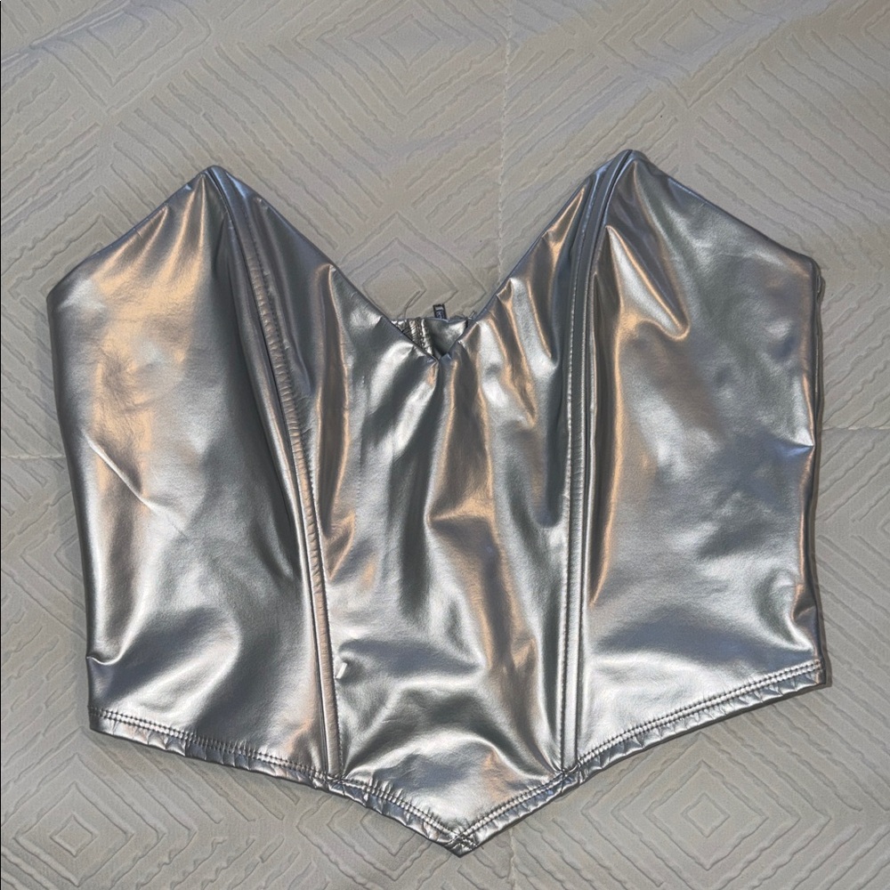 SHEIN Silver Metallic Top